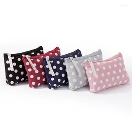 Cosmetic Bags Classic Style Dots Cloth Zipper Bag Candy Color Decorations Makeup Case Keys Cellphone S