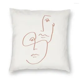 Pillow Abstract Line Drawing Art Cover Minimalist Emotions Connected By Distance Throw Case For Sofa And Car Pillowcase