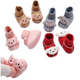 First Walkers 0-24M Infant Baby Boys Girls Shoes Cartoon Bear Warm And Soft Sole Thickened Daily Cute Waterproof Children's