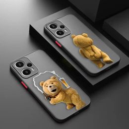 Cute Naughty T-Teddy Bear Couple Anime Matte Case for Redmi NOTE 12 11 10 11S 10S 9 9S 9T 8 7 6 5 4 PRO PLUS 5G Case Funda Shell