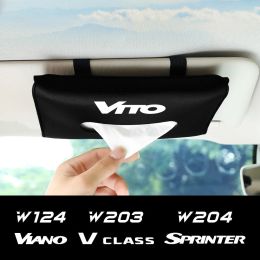 Car Visor Tissue Holder Bag Car Accessories For Mercedes Benz W124 W203 W204 Vito W447 Sprinter Viano W639 W638 V Class R-Class