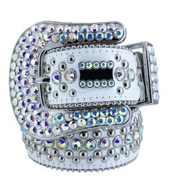 BB Simon rhinestone Belt with bling rhinestones for mens Women Designer belts as birthday Christmas gift 2827