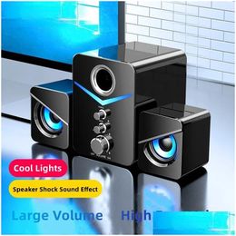 Bookshelf Speakers Bluetooth Ser Home Theatre Sound System Mini Sers Desktop Computer Mp3 Player O For Pc Phone Subwoofer Mtimedia 240 Ot0Kx