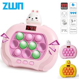 999 Level Electronic Pop Quick Push Bubbles Game Machine Kids Cartoon Fun Squeezing Toys Anti Stress Sensory Bubble Toy Gifts 240527