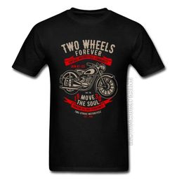 Vintage Motorcycle Community Cycle Black T Shirt Two Wheels Forever Motobike Move The Soul Rider Tshirts Father Day Male5094722