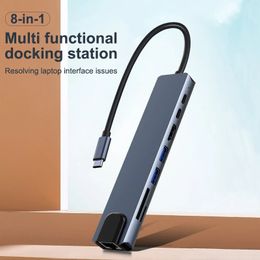 8 in 1 USB C Hub for MacBook Air/Pro,Multiport Adapter 8 Ports,USB-C to 4K HDMI,RJ45,PD Charger,SD/TF Card Reader for Laptops