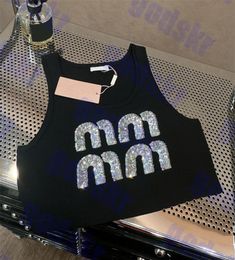 Sequins Knitted Tank Womens Cropped Tops Fashion Shiny Ladies Vests Camis Three Colors6963903