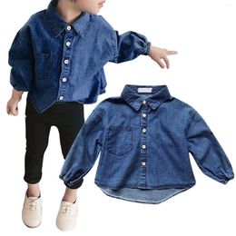 Jackets Toddler Kids Baby Outwear Long Sleeve Stand Up Collar Denim Jacket Zipper Hooded Windproof Coats For Girls Or Boys