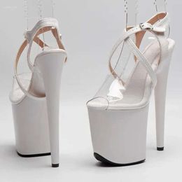 LAIJIANJINXIA s Sandals 20cm/8inches PU Upper Fashion Sexy Exotic High Heel Platform Party Women Modern Pole Dance Shoes 170 Sandal 20cm/8inche Fahion b62 Shoe