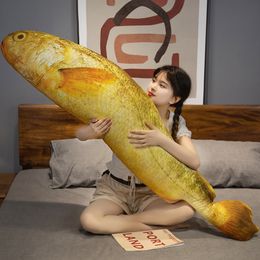 Big Yellow Croaker Pillow Doll Simulation Animal Fish Plush Toy Girl Sleeping Leg Clamping Doll Playing Cat Doll Gifts Girlfriend 63inch 160cm DY10189