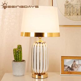 Table Lamps Modern Bedroom Ceramic Lamp Home Luxury Post-Modern American Living Room Chinese Decoration Bedside Indoor Lighting