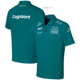 Cycling Shirts Tops New F1 Team Racing Suit Jacket Car Work Clothes Fan T-shirt Short-sleeved Custom GREEN Polo Golf Shirts Mens