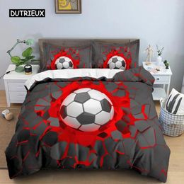 Bedding Sets Cartoon Football Duvet Cover Coloured Graffiti Sports Theme For Boys Teens Bedroom Decorations Set Lovers' Gift