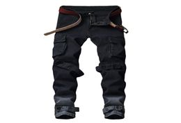 Men039s Jeans Motorcycle New Trend Multipocket Punk Black Denim Trousers Female Fashion JSlimfit Pants Stylish Denim Pants 208046427