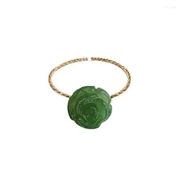 Cluster Rings Sophisticated Personalised Women's Green Rose Flower Ring Wedding Jewellery Gifts