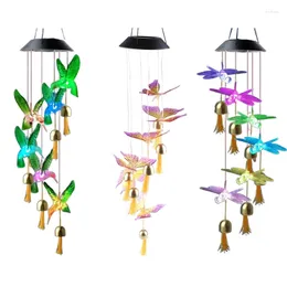 Decorative Figurines LED Light Wind Chimes Ornament Outdoor Hanging Balcony Yard Garden Tubes Home Decor Gift Pendant Dropship