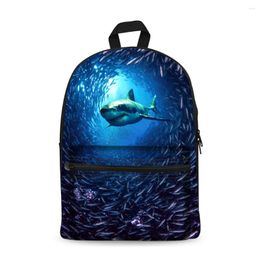 Backpack School Backpacks For Teenagers Marine Animals Printed Cotton Bookbags Children Girls Boy's Bags