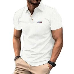 Men's Polos Embroidered T-shirt summer mens button up polo shirt polo shirt with collar pattern street short sleeved polo shirt S52701