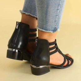 Woman s Sandals Summer 2024 Thick Heel Strap Diamond Outdoor Casual Shiny Indoor Female Shoes Sandalias Sandal Caual 304 Shoe ia