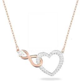 necklace swar Women Infinity Heart Jewelry Collection Necklaces and Bracelets Rose Gold Rhodium Tone Finish Clear Crystals 4ce