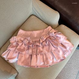 Skirts 2024 Arrival Korean Ruffles Cake Skirt Vintage Sweet A-Line High Waist Summer Sexy Y2K Clothes Bow Faldas Mujer