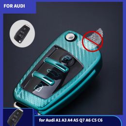 Auto Car Styling Soft TPU Key Case for Audi A1 A3 A4 A5 Q7 A6 C5 C6 Car Holder Shell Remote Cover Accessories