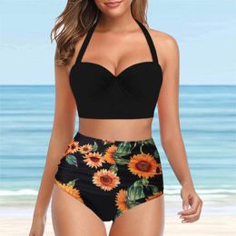 Women's Swimwear Ruched Bikini Sets Biquini Crop Women Swimsuit Clothing Set Two Piece Vintage Wrap Front Mujer Suit Tops Shorts Summer