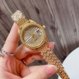 Fashion Brand quartz wrist Watch for Women Girl with crystal style metal steel band Watches R144 301N
