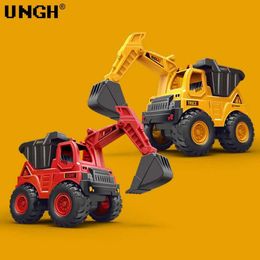 Diecast Model Cars UNGH Cute Engineering Die Casting Car Excavator Truck Baby stroller Toy Model Car Boy Game Gift S5452700