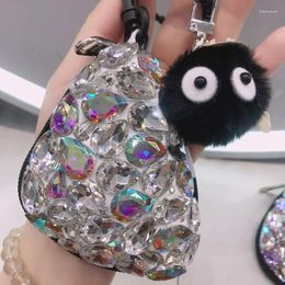 Storage Bags Diamond-studded Small Bag Keychain Coin Purse Briquettes Elf Cute Pendant Bling Crystal Zipper Clip Holographic Packaging