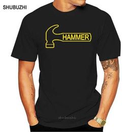 Men's Polos Hammer Mens T-shirt Bowling Shirt Unmarked Black Orange S52701