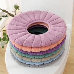 Toilet Seat Covers O-Shape Comfortable Washable Soft Knitting Keep Warm Winter Cover Oilet Pad Bathroom Accessories