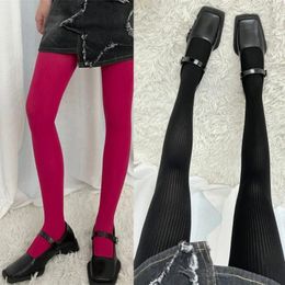 Women Socks Sexy Tights Leggings Solid Colour Vertical Bar Pantyhose Stockings JK Students Girls Y2k Streetwear Gifts