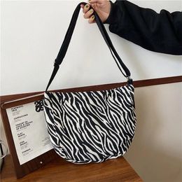 Bag Women Crossbody Zebra Pattern Shoulder Handbag Large Sling Bags Female Fashion Single Handbags Black White Tote