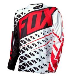 Cycling Shirts Tops 2021 HPIT FOX Motorcycle Jersey BMX MTB DH Racewear Motocross Racing Shirt Bike Riding Top MOTO Cycling JERSEY Mountain Bike
