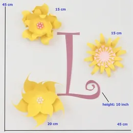 Decorative Flowers Handmade Fleur DIY Paper Set Letter Kit Nursery Wall Decoration Baby Shower Backdrop Girls Flower Decor