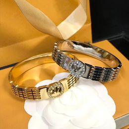 Designer Bracelets Letter Bangle Stainless Steel 18K Gold Plated 925 Silver Jewellery Gift Women Bracelet Wedding Lover Gift Jewellery