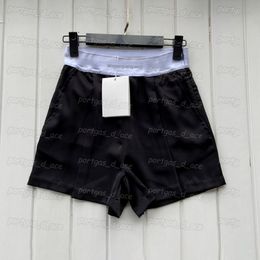 Letters Women Short Pants Black High Rise Shorts Casual Fashion ElasticSide Zipper Design Shorts 286Z