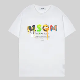 MSGM Unisex Luxury T-shirt For Men Designer T Shirts Women Cotton Simple Tees Colorful Letters Printted Summer Top Euro Size 3XL