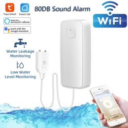 Tuya WiFi Smart Water Leakage Sensor Water Overflow Level Detector Security Sound Alarm System Smartlife App Remote Monitor