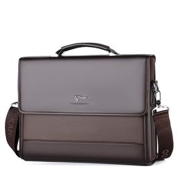 Briefcases Male Handbags Pu Leather Men's Tote Briefcase Business Shoulder Bag for Men Brand Laptop Bags Man Organiser Documents 2 274A
