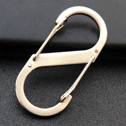 Car styling Portable Stainless Larger S Buckle 8 Type Key Keychain Clasps Clips Car Keychain Auto Interior Decoration 286o