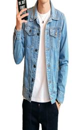 fashion mens denim jackets slim fit mens jeans jacket cotton outwear coat long sleeve hole male clothing size m4xl7149661