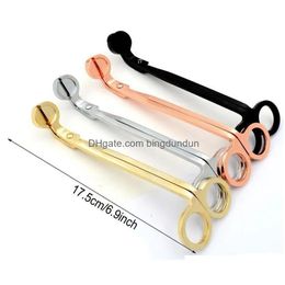 Scissors Stainless Steel Snuffers Candle Wick Trimmer Rose Gold Cutter Oil Lamp Trim Scissor Drop Delivery Home Garden Tools Hand Dh9Dc