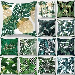 Pillow Tropical Plant Case Home Decor Sofa Leaf Pillowcase Covers Decorative Poszewka Boho