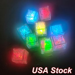 Led Night Lights Lite Ice Cubes Multicolor Light Up Blinking Liquid Active Sensor for Party Xmas Festival Wedding Decoration Color Chan 219i