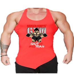 Mens Plus Size Tees Polos Tank Tops Gym Fitness Men Clothing Bodybuilding Workout Fashion Top Musculation Stringer Singlets Sleeveless 213t