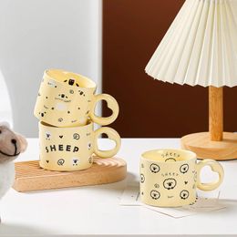 Mugs Cartoon Cute Mug Ceramic Cup Creative Lamb Original And Funny Cups To Give Away Coffee Sets For Tea Couple Gift Bar
