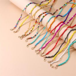 Lureen Anti-lost Coloured Beads Face Mask Lanyards For Girls Non-slip Glasses Chains Cord Sunglasses Strap Necklace Jewellery 240B