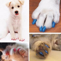 20 Pcs Silicone Soft Cat Nail Cap Cat Paw Claw Pet Nail Protector Dogs Nail Cover Pet Protector Kitten Cat Pet Accessories